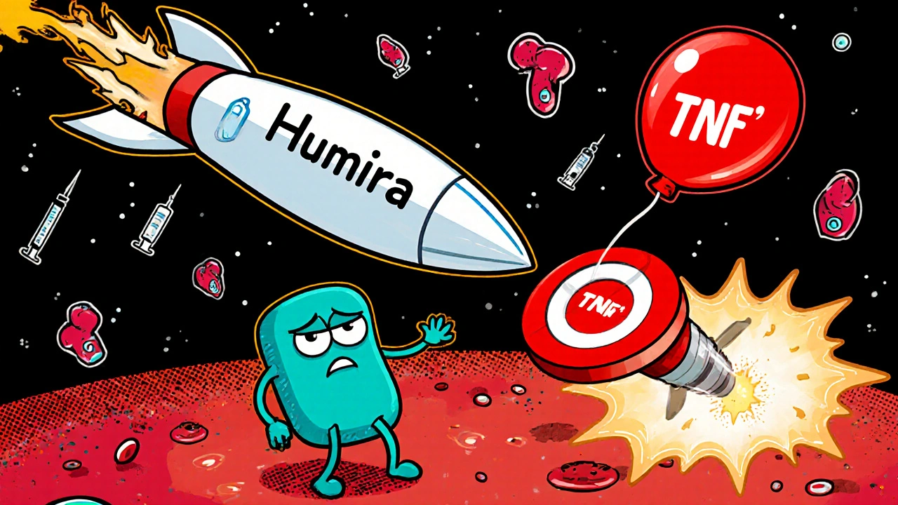 Biologic rocket missile targeting inflammation in a bloodstream with methotrexate booster.