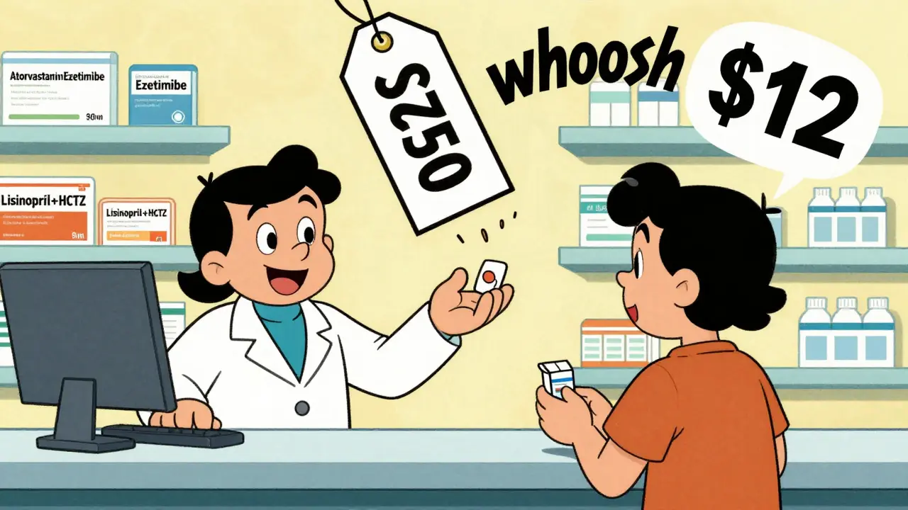 Pharmacist gives patient a low-cost combo heart pill, price tag drops from 0 to 