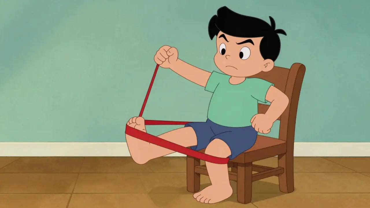 Person using resistance band for hip strength