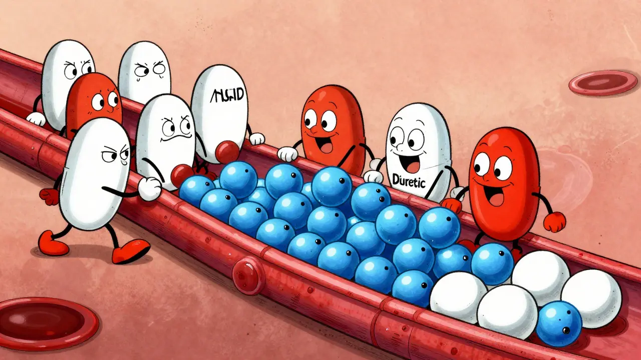 Pill-shaped monsters causing lithium particles to build up in a blood vessel.